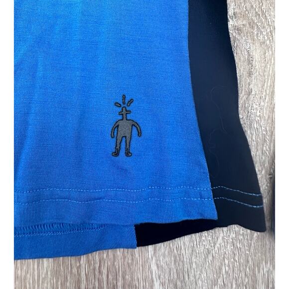 Smartwool|Womens|1/4‎ Zip Pullover|100% Merino Wool|Blue w/Black|SZ M - Picture 2 of 10